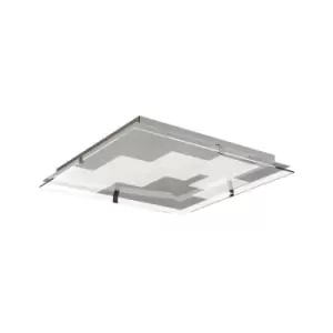 Jersey Ceiling 20W LED Square 3000K, 1800lm, Polished Chrome/Opal White Glass, 3yrs Warranty