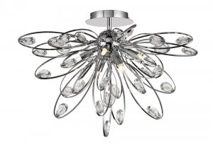 Ceiling 6 Light G9 Polished Chrome, Crystal