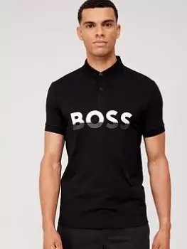 BOSS Pavel Logo Polo Shirt - Black, Size 4XL, Men