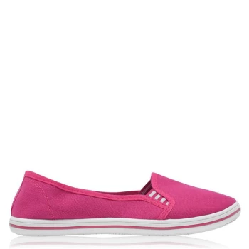 Slazenger Ladies Canvas Slip On Shoes - Fuschia