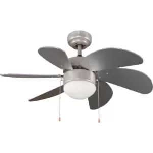 Tabit 6 Blade Ceiling Fan 84cm Silver