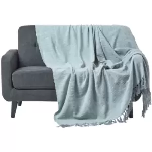 Nirvana Slub Cotton Grey Throw, 225 x 255cm - Grey - Homescapes