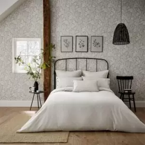 Morris and Co Pure Linen Cotton Duvet Cover White - Grey