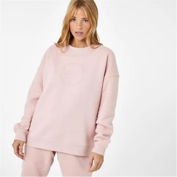 Jack Wills Circle Embroidered Longline Sweatshirt - Pink