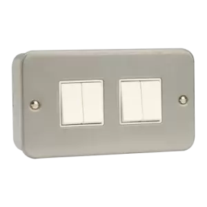 Click Scolmore Essentials Metal Clad 4 Gang 2 Way 10A Switch - CL019