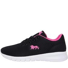 Lonsdale Black & Pink 'Bedford' Ladies Lace-Up Trainers - 3