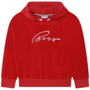 Boss Boss Logo Over The Head Hoodie Juniors - Red