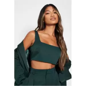 I Saw It First Tailored Square Neck Crop Top - Green