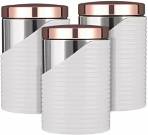 Tower White and Rose Gold Canister Set