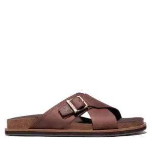 Timberland Amalfi Vibes Cross Slide Sandal For Men In Brown, Size 7.5