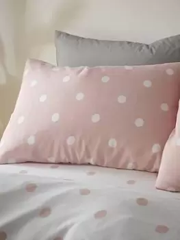 Catherine Lansfield Brushed Spot Pillowcase Pair - Pink