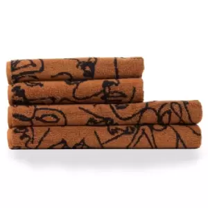 Set of 4 Furn. Kindred Towels Pecan (Brown)