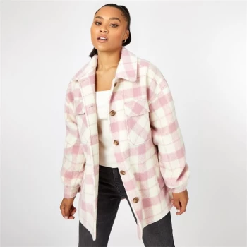 Jack Wills Check Overcoat - Pink Check