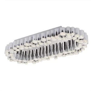 Integrated LED 1 Light Oval Flush Ceiling Light Chrome