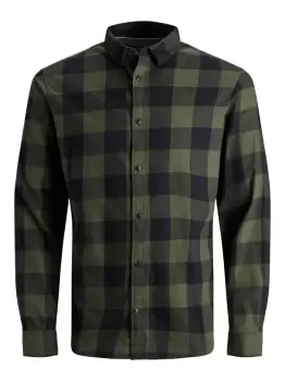 JACK & JONES Gingham Checked Shirt Men Green