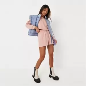 Missguided Coord Cold Shoulder Top & Runner Short - Neutral