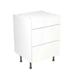 KitchenKIT Slab 60cm 3-Drawer Unit - Matt White