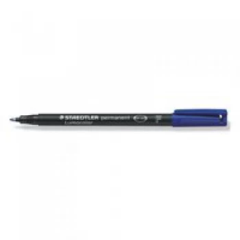 Staedtler Lumocolour 318 0.6mm Permanent Universal Pen Blue 1 x Pack of 10