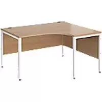 Dams International Right Hand Ergonomic Desk MB14ERWHB 1,400 x 1,200 x 725 mm