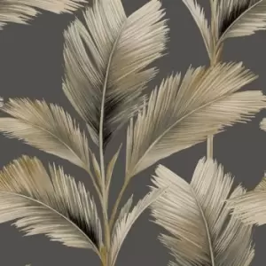 Wallpaper Kailani Charcoal Natural 59116 Full Roll - Belgravia