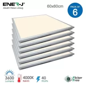 60x60 LED Recessed Ceiling Panels 40W 3600Lm, 4000K with power supply (pack of 6 pcs)