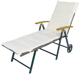 Outsunny Outdoor Rattan Wicker Sun Lounger Adjustable Backrest Foldable Chaise Lounge Relaxer Patio, Deck, Poolside