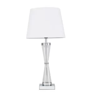 Bishop Chrome Table Lamp with White Aspen Shade