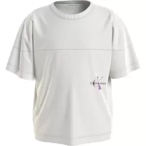 Calvin Klein Jeans Monogram Off Placed Ss Tshirt - Neutral