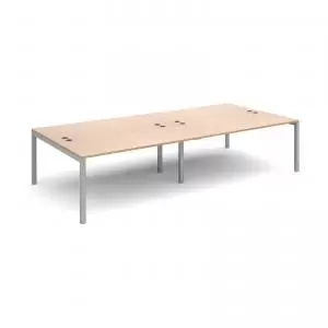 Connex double back to back desks 3200mm x 1600mm - silver frame and