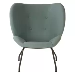 Statement Armchair in Soft Mint with Matt Black Legs