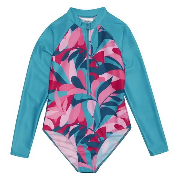 Regatta Kids Long Sleeve Swimsuit - Tahoe Blue/Tahoe Blue Tropical C9-C10yrs