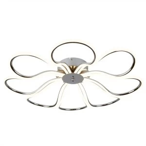 Integrated LED 8 Light Small Flush Ceiling Light Chrome, White