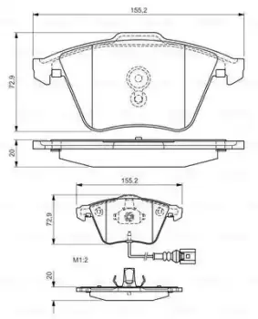 Bosch 0986494550 BP1471 Brake Pad Set Disc Brake Front Axle