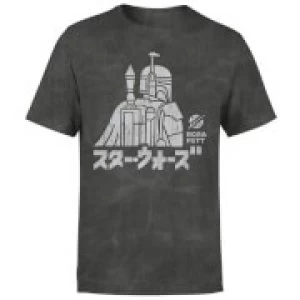 Star Wars Kana Boba Fett Mens T-Shirt - Black Acid Wash - S - Black