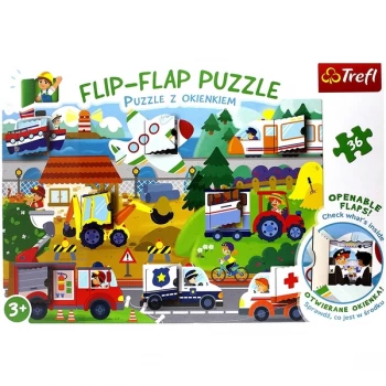 Flip-Flap Vehicles Puzzle - 36 Pieces