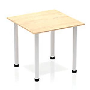 Impulse Square Table 800 Maple Post Leg Silver