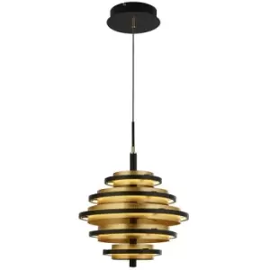 Searchlight Lighting - Searchlight Hive Black/Gold Leaf 5 Light LED Pendant 2700K