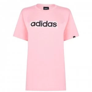 adidas Linear Floral T-Shirt Ladies - Glory Pink