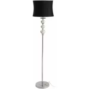 Wooden Bamboo Tripod Floor Lamp Tall LED Black Top Silver Finish Self Standing Lamps For Hallways Bedroom Livingroom W36 X D36 X H154cm. - Premier