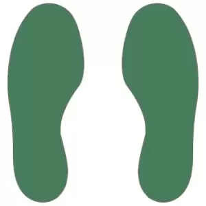 PVC floor markings, feet, 25 right / 25 left, pack of 50, green