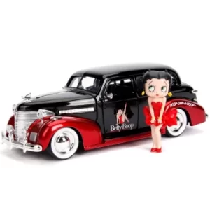 Jada Die Cast Betty Boop 1:24 1939 Chevy Master Deluxe and Betty Boop Figure