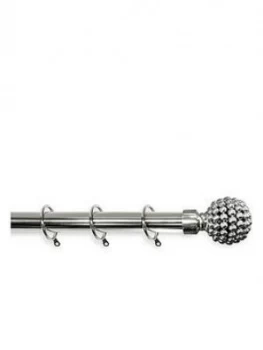 Large Studded Ball Finial 25-28Mm Extendable Curtain Pole 180-340Cm