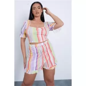 I Saw It First Multi Plus Size Striped Crop Top - Multi