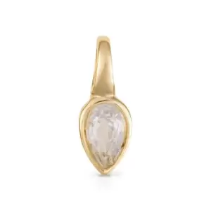 JG Signature Gold Plated April Birthstone Teardrop Pendant Charm