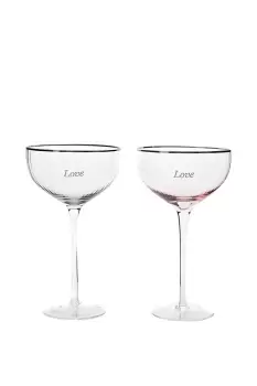 Set of 2 Coupe Glasses - Love