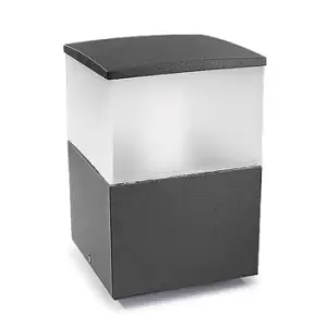 Cubik E27 1 Light Small Outdoor Bollard Light Urban Grey IP54