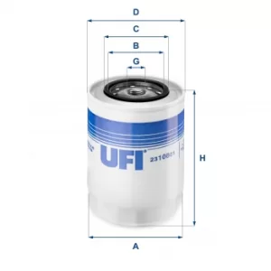 2310801 UFI Oil Filter Oil Spin-On