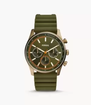 Fossil Men Sullivan Multifunction Olive Green Silicone Watch