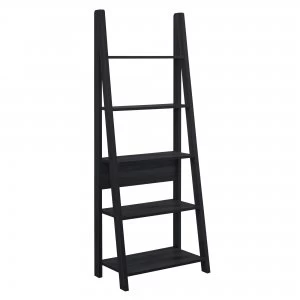 Tiva Wooden Ladder Bookcase Black