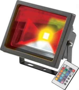 KnightsBridge IP65 Adjustable Low Energy LED Security RGB FloodLight Black Aluminium - 20 Watt